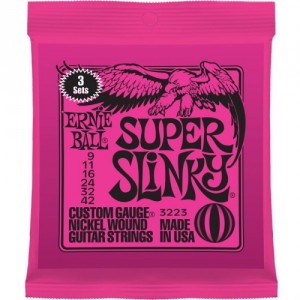 Ernie Ball 3223 Super Slinky Light Electric Strings (.009-.042) 3 Pack